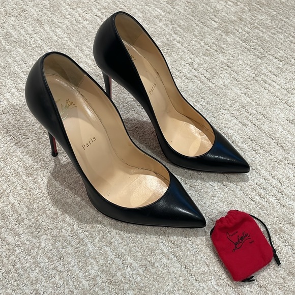 CHRISTIAN LOUBOUTIN PIGALLE FOLLIES 100 NAPPA SHINY LEATHER BLACK - Picture 6 of 7